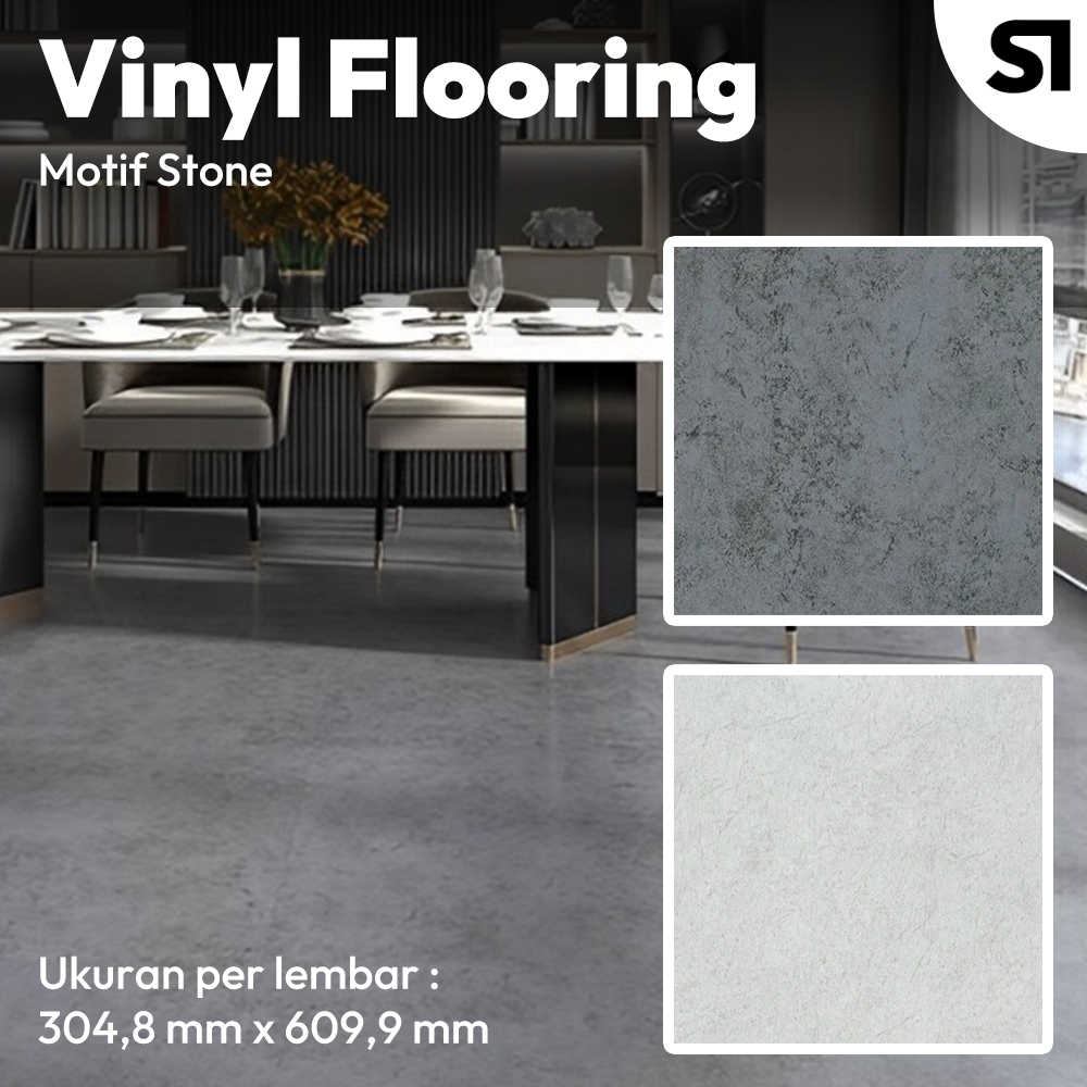 VINYL FLOORING MOTIF STONE, VINYL FLOORING STICKER, VINYL FLOORING 1 DUS ISI 36 PCS