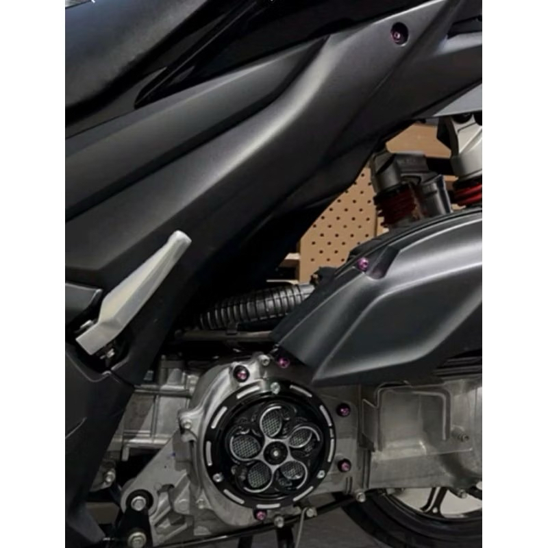 cover tutup cvt transparan + spinner flower nmax new aerox new nmax old