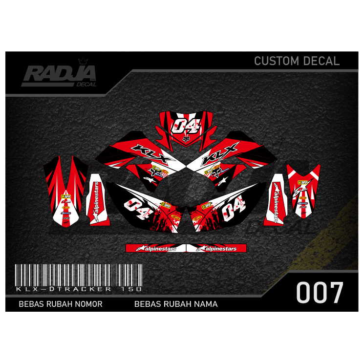DECAL STICKER KLX/DTX 150 OLD (007) DEKAL STIKER FULLBODY DTRACKER D-TRACKER S/L LAMA 2009 2010 2011