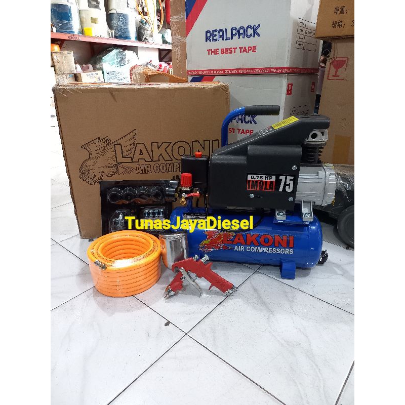 Paket Compressors Lakoni Imola 75 + Spray Gun F75 + Selang 10m