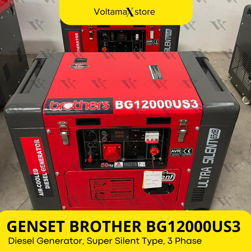 Genset Solar Portabel BROTHER 10 KVA Genset Silent Type BG12000US3