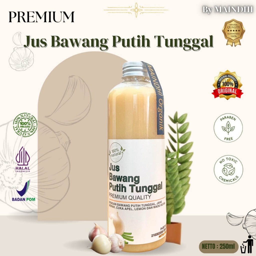 

Jus Bawang Putih Tunggal Premium Quality 100% Natural | Mengobati Asma + Menjaga Kesehatan Jantung + Meningkatkan Kekebalan Tubuh + Mencegah Kanker + Menurunkan Kolestrol