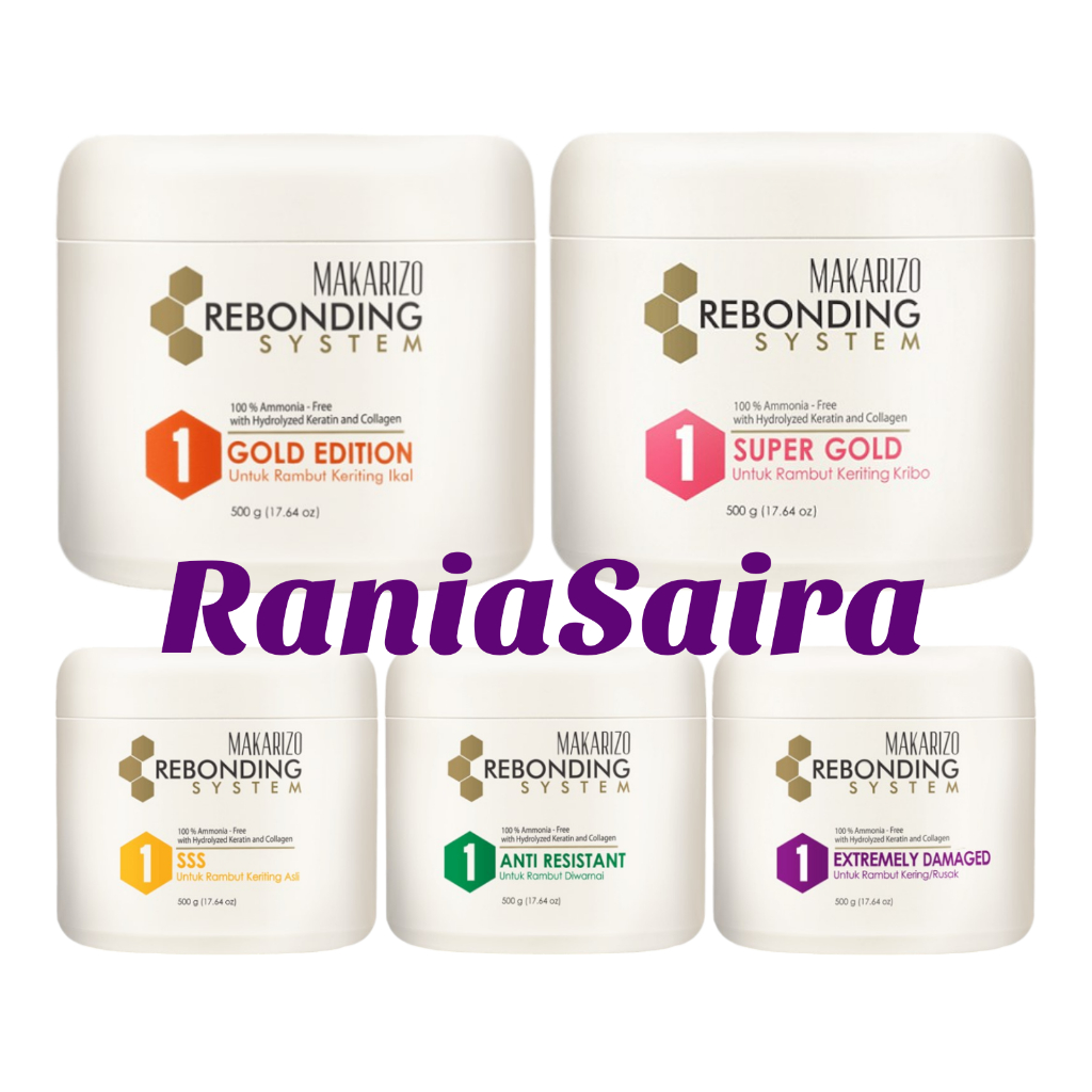 MAKARIZO Rebonding System 500gr STEP 1 Pelurus Rambut Smoothing Straightening Free Amonia Keratin