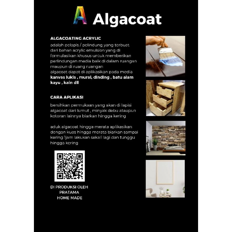 Algapaint Vernis Batu /Vernis Kayu/Vernis Clear Gloss/Coating Kayu/Coating Batu/Coating Cat