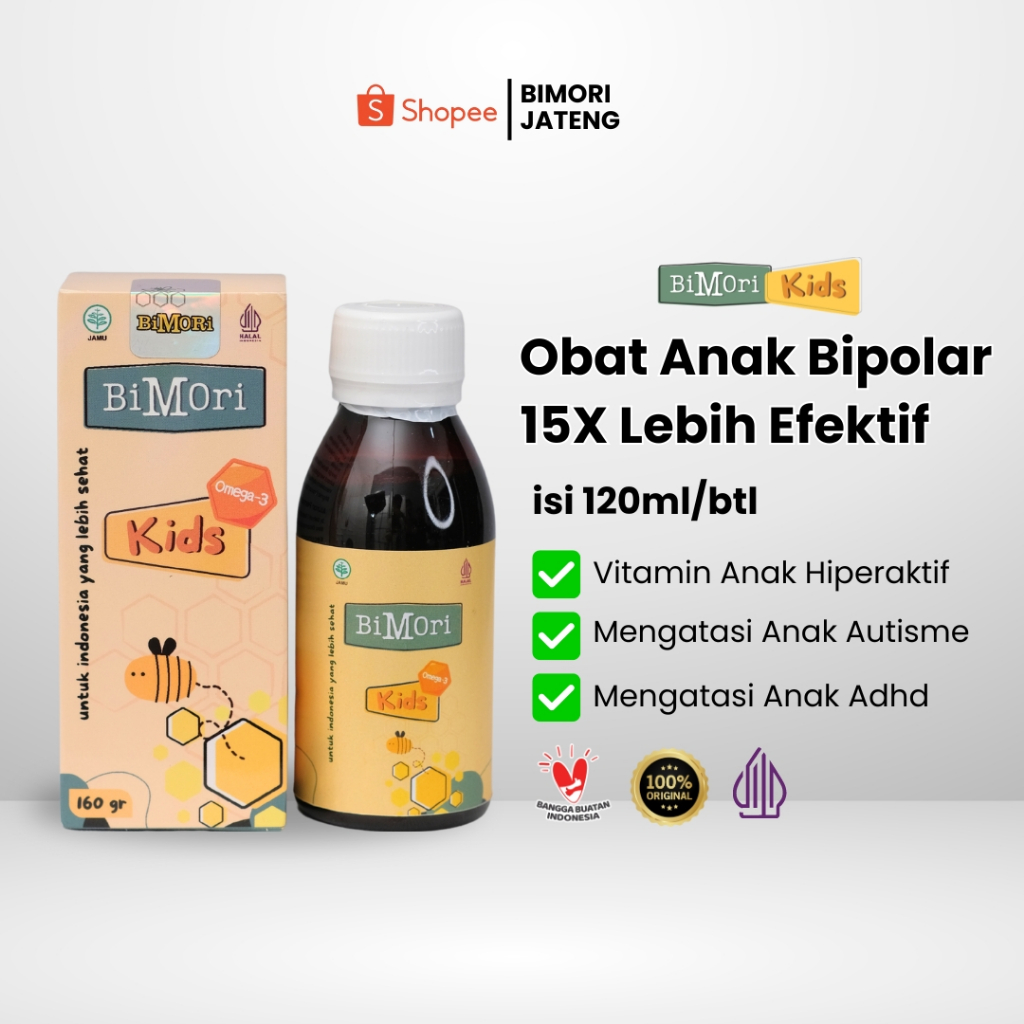 Bimori Kids Obat Bipolar Hiperaktif Autis ADHD Tantrum Dan Sebagai Nutrisi Kecerdasan Otak Anak