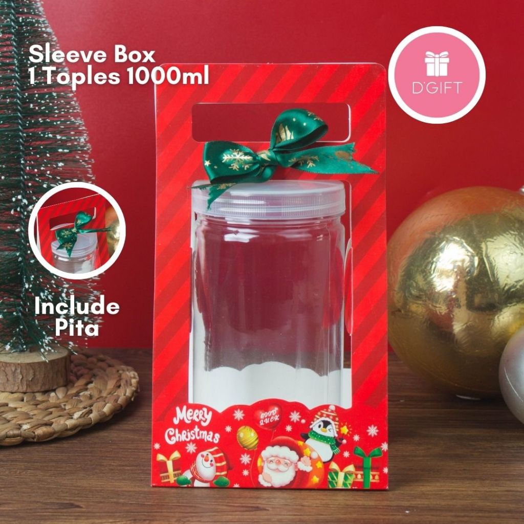 

10pcs - Mini Box Natal Dus Hampers Christmas Sleeve Box muat 1 Toples Jar 500ml