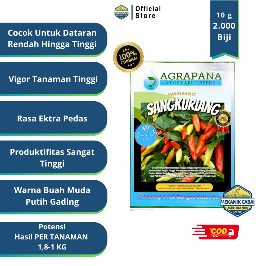 Bibit Cabai Ori BIBIT CABAI Rawit Sangkuriang Bibit Cabai