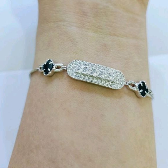 Gelang tangan serut Asli perak silver 925 lapis emas putih gel01