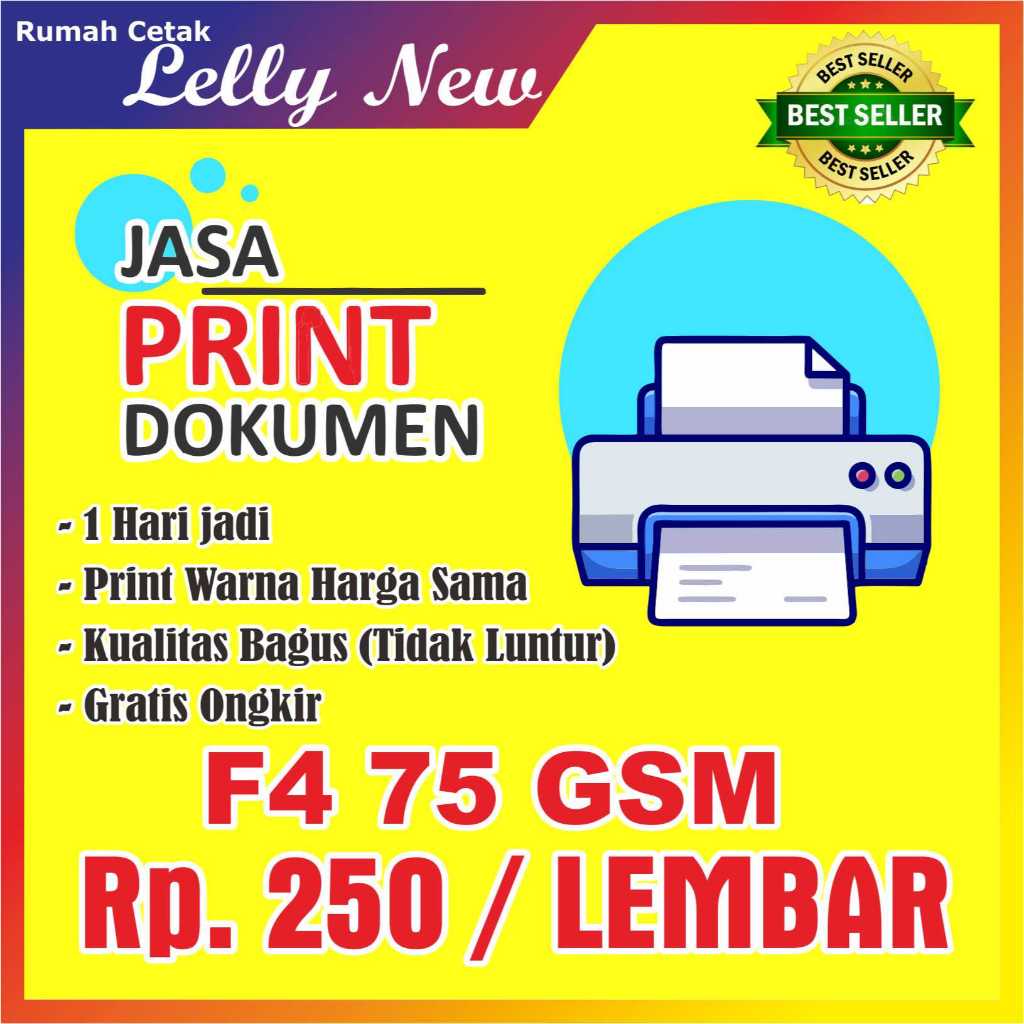 

JASA PRINT HVS 75 GRAM UKURAN F4 "HASIL PRINT TAJAM TIDAK LUNTUR