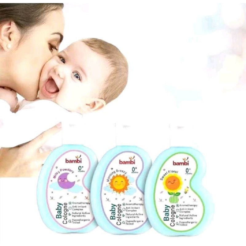 Bambi Baby Cologne 100ml/Parfum Baby/Cologne Morning Breezy/Cologne Milky Powdery/Cologne Sweet Flor