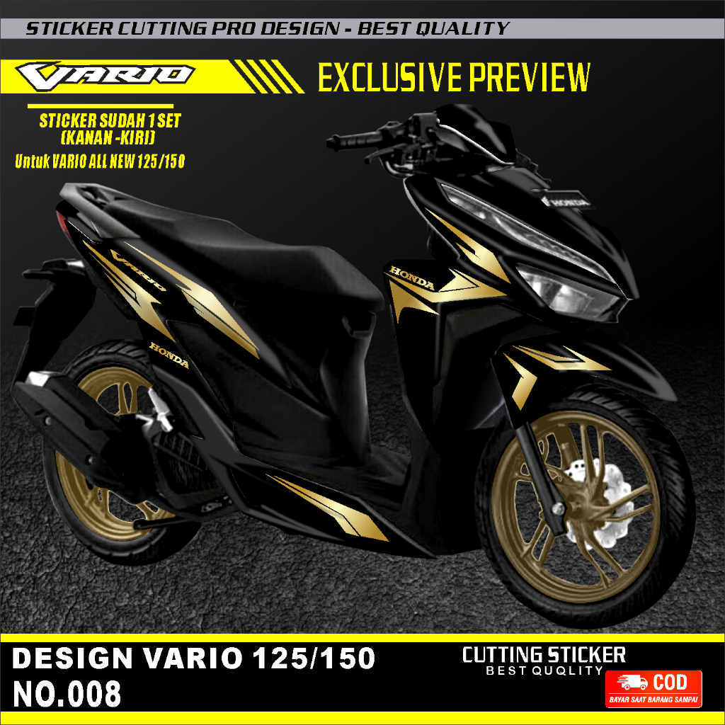 Cutting Sticker Vario 150 & 125 - Aksesoris Motor Stiker Honda Vario New Schotlite Cutting Stiker St