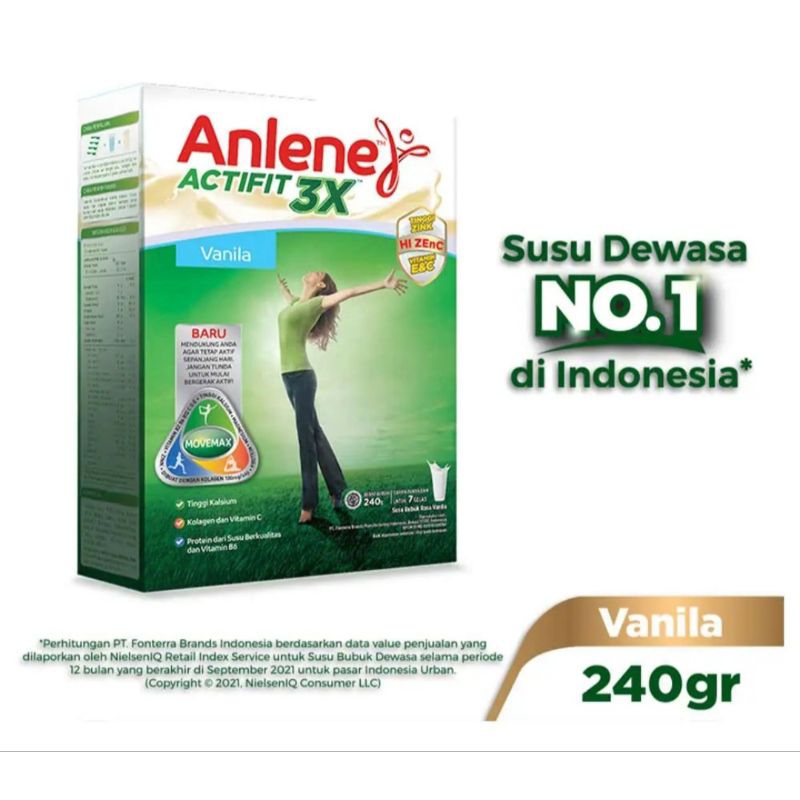 

Anlene Actifit 3X Hi-Calcium 240 gram Rasa Vanila