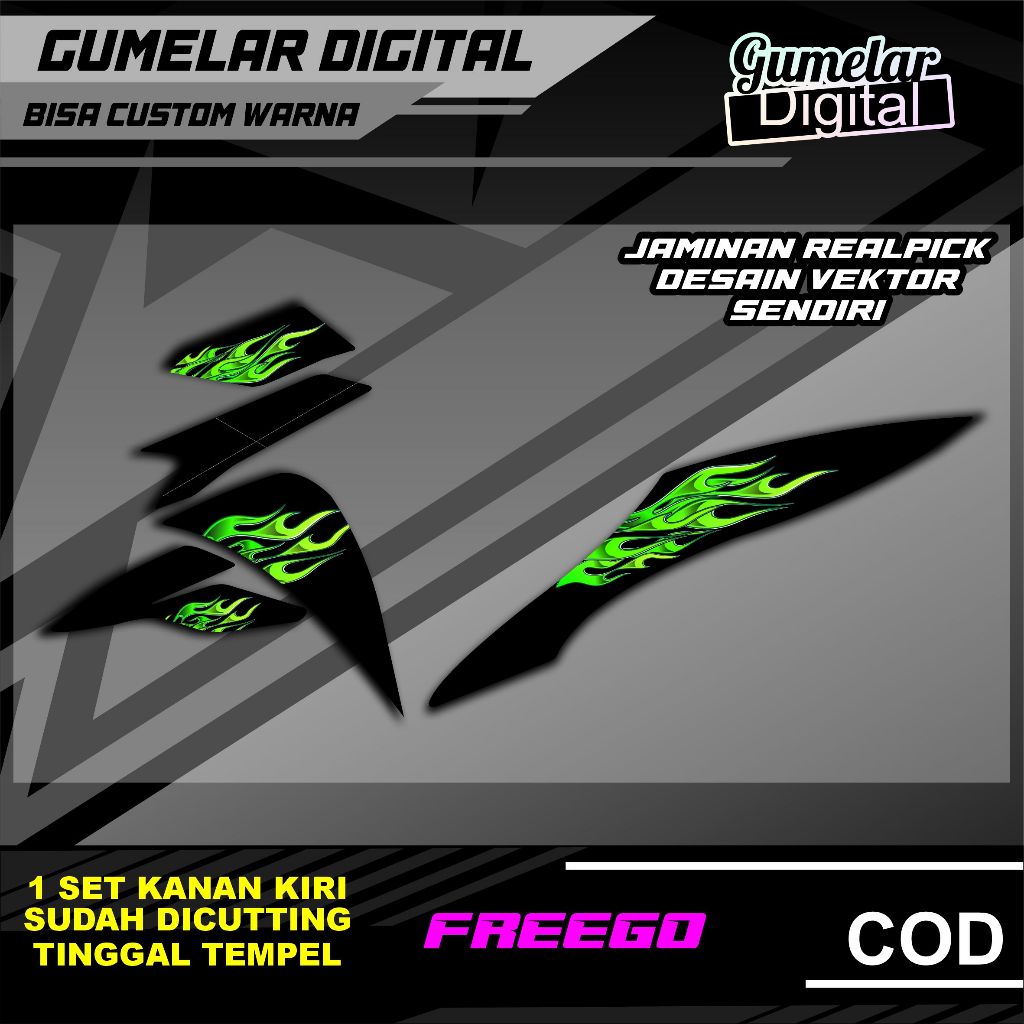 STRIPPING SIMPEL YAMAHA FREEGO API LIVERY SS R SUDAH DI CUTTING TINGGAL TEMPEL