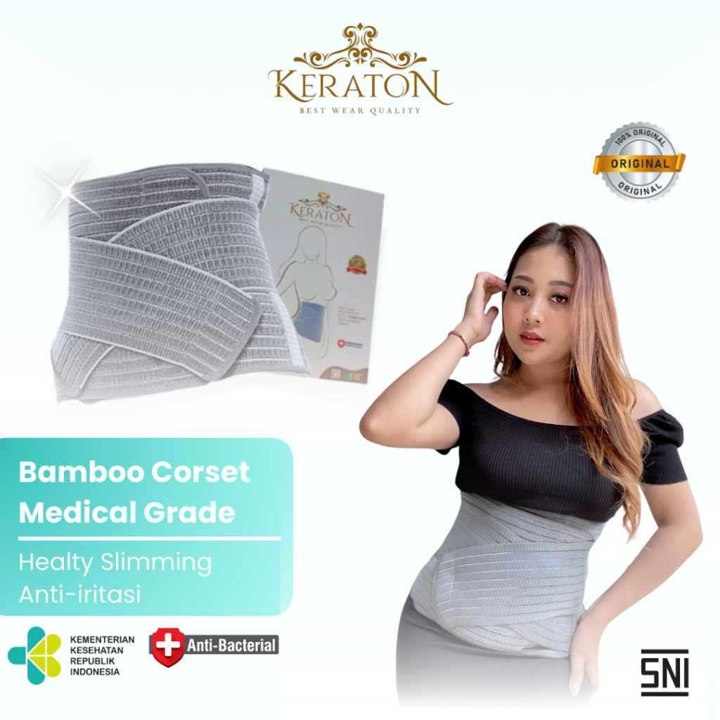 Keraton - Korset Nano Bamboo Original - Korset Pasca Melahirkan - Medical Grade Bamboo Charcoal