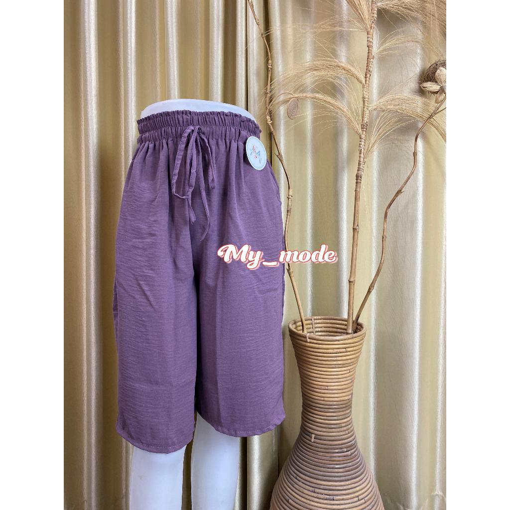 Kulot Pendek 3/4 Crinkle Wanita Jumbo/Celana Kulot Pendek Santai/Kulot Crinkle Airflow Terbaru