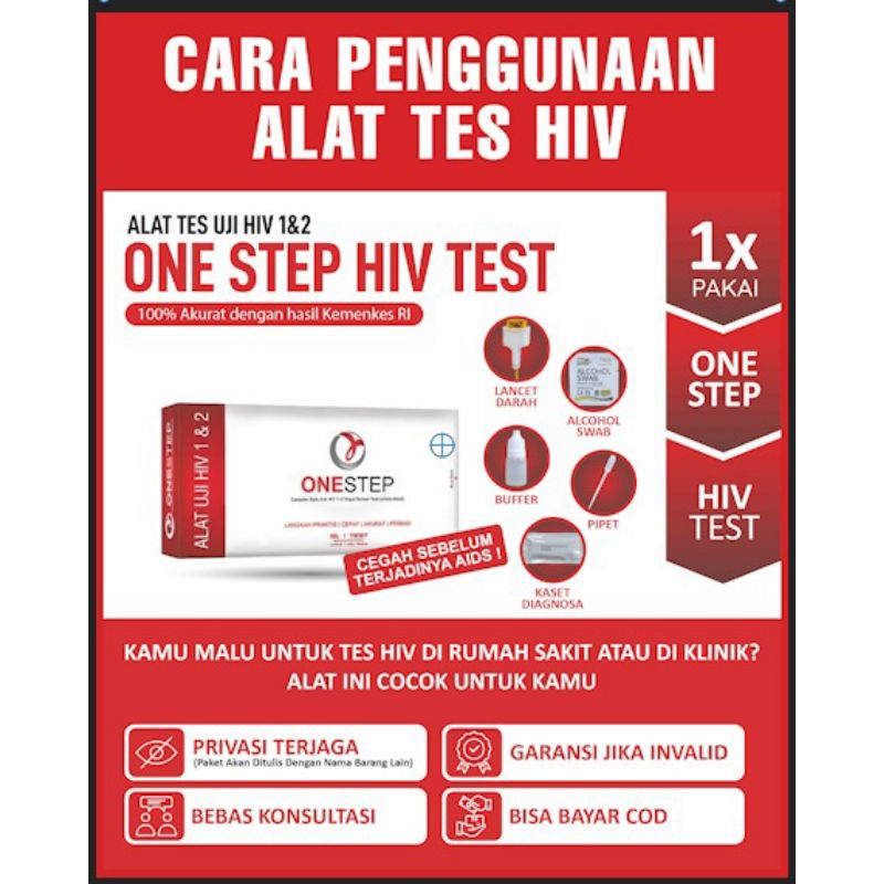 NEW OneStep 1 Set HIV/AIDS Test 4.0 Merk IS INDEC Akurat 100% RBU