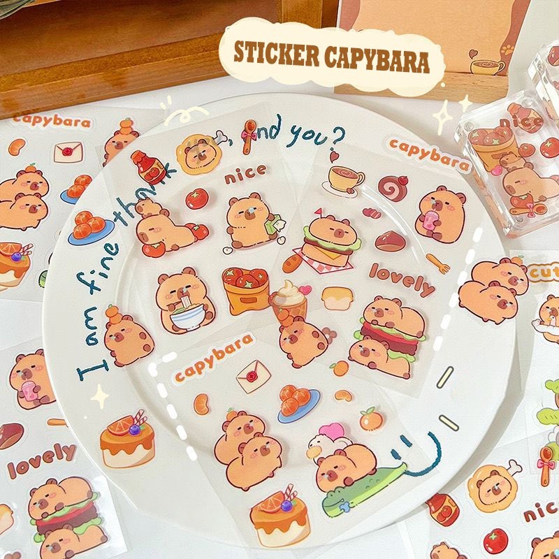 

STICKER PERSEGI AESTHETIC TRANSPARAN MATTE WATERPROOF ANAK KARAKTER CAPYBARA #ST118 STICKER LUCU ANTI AIR KARAKTER 4 LEMBAR PER PACK STICKER DIY JURNAL ANAK