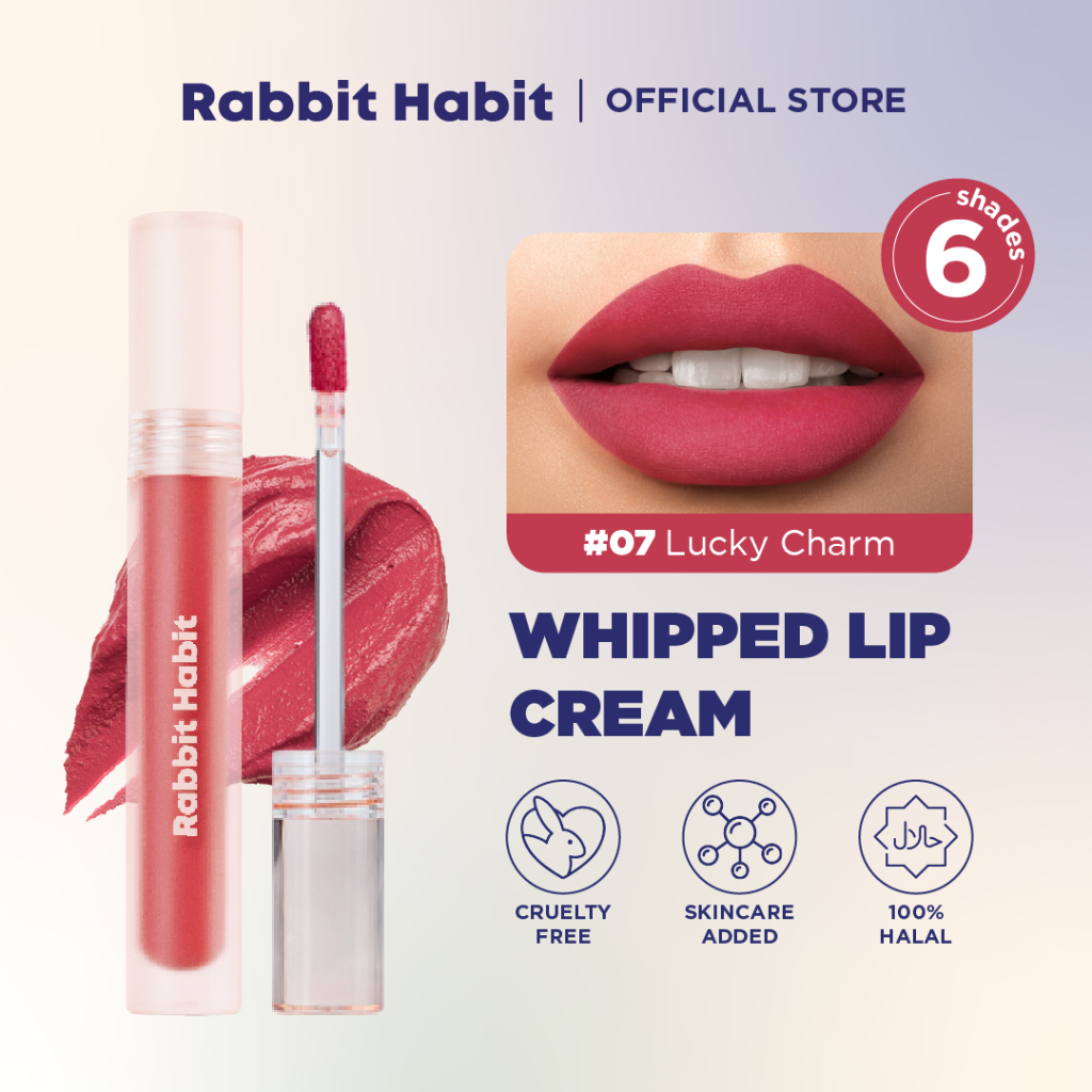 Rabbit Habit Whipped Lip Cream #07 Lucky Charm - Long-Lasting & Transferproof Matte Pink Lipstick