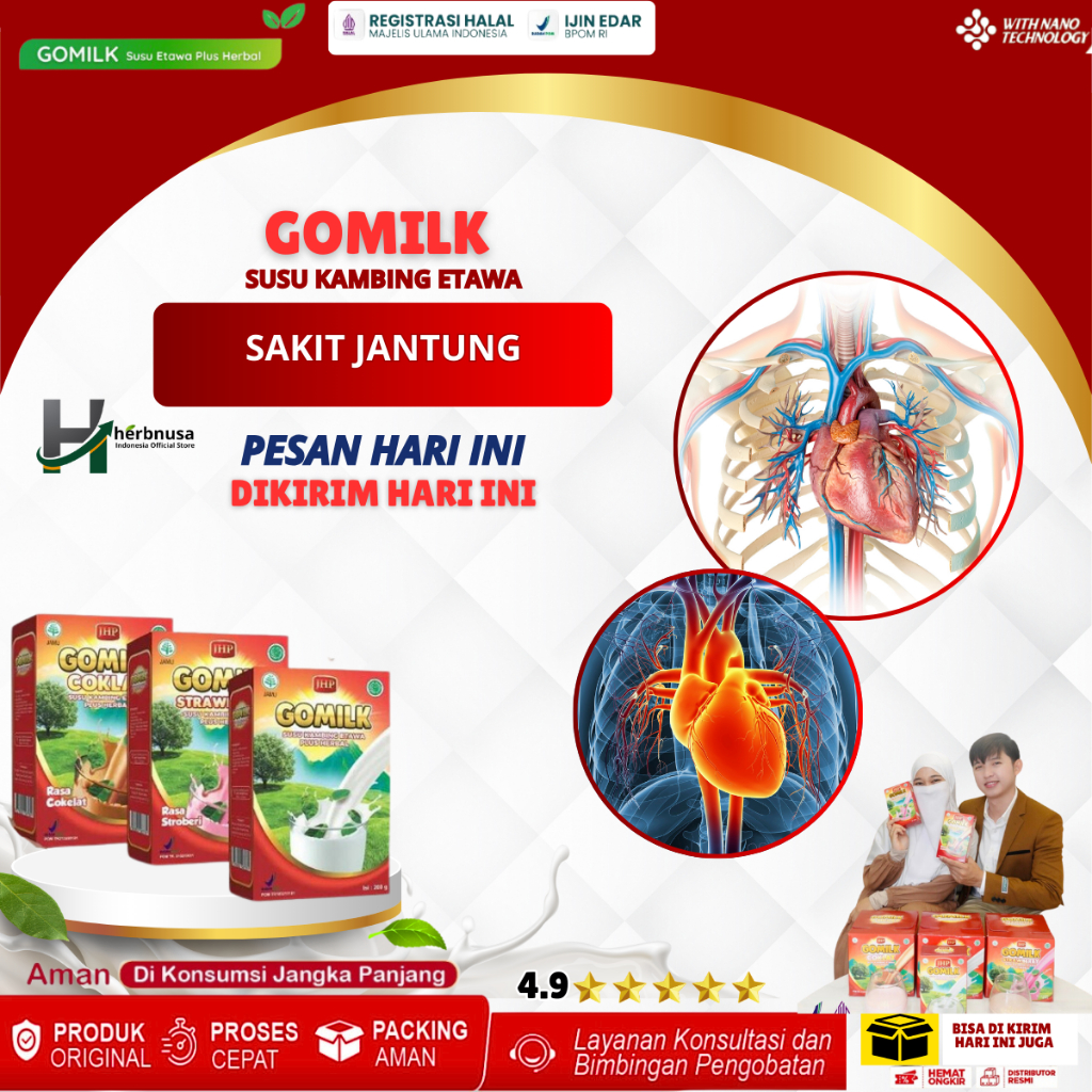 

Susu Buat Penyakit Jantung, Obat Jantung Bengkak, Jantung Berdebar, Jantung Bocor, Susu Untuk Kesehatan Jantung, Susu Untuk Penderita Jantung, Susu Untuk Mencegah Penyakit Jantung Dengan Susu Kambing Gomilk Asli 100% Original