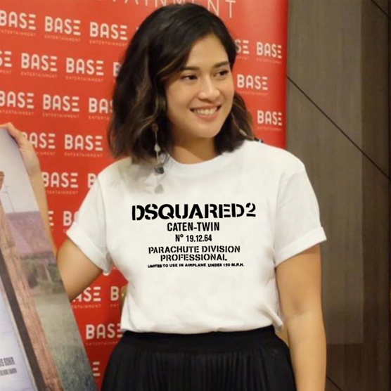 Casual Unisex Tshirt Dsquared2 Parachute Division Tshirt Bahan 100% Cotton White | Tangan Pendek & T