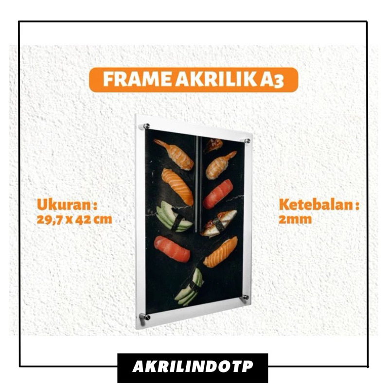 

Frame Bingkai Display Poster Akrilik Menu Dinding - Ukuran A3