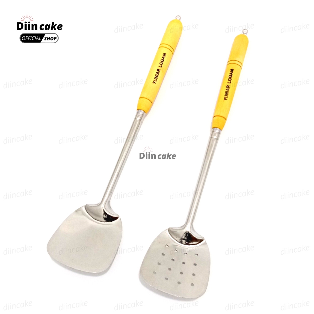 SPATULA BESAR / SODET BESAR / SUTIL BESAR STAINLESS GAGANG KAYU
