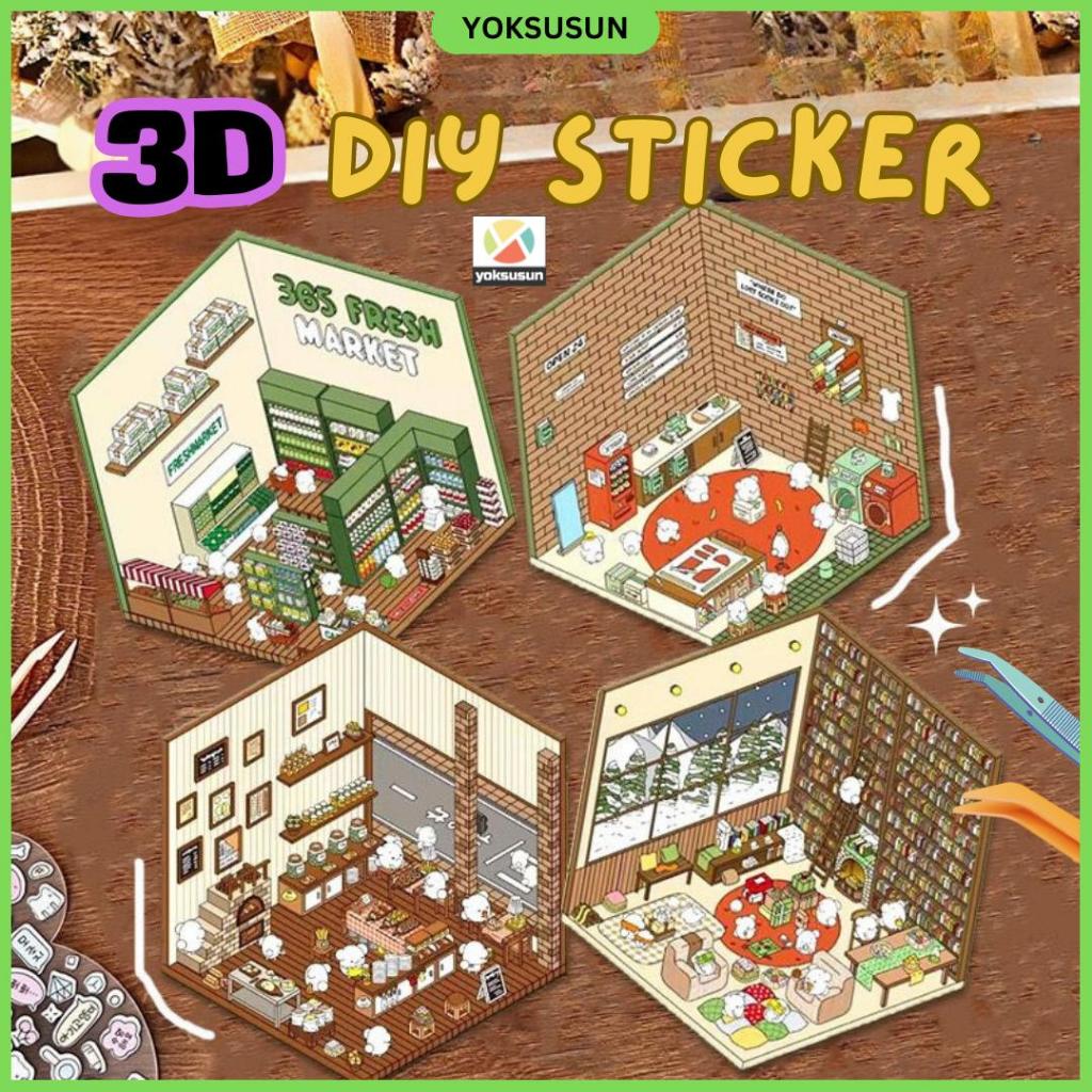 

Yoksusun - (NEW!)VIRAL Mainan DIY 3D Scene Stickers Rumah ala Korea tempel menyusun dekorasi kreatif