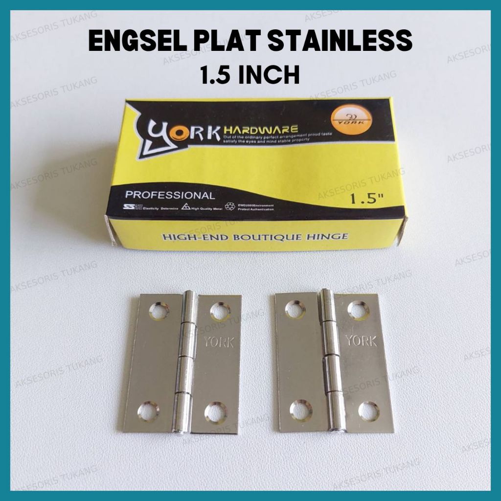 Engsel Plat Kandang Tipis Stainless 1.5" Engsel Pintu Jendela Lemari 1.5 Inch Stainless Steel