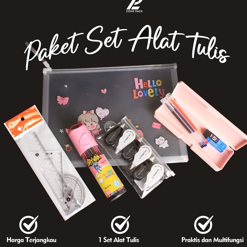 

Model Terkini Paket Alat Tulis Stationery Set Alat Tulis Set Paket Sekolah Anak Perlengkapan Sekolah Kantor Alat Tulis Lucu Stay Cool for Back to School