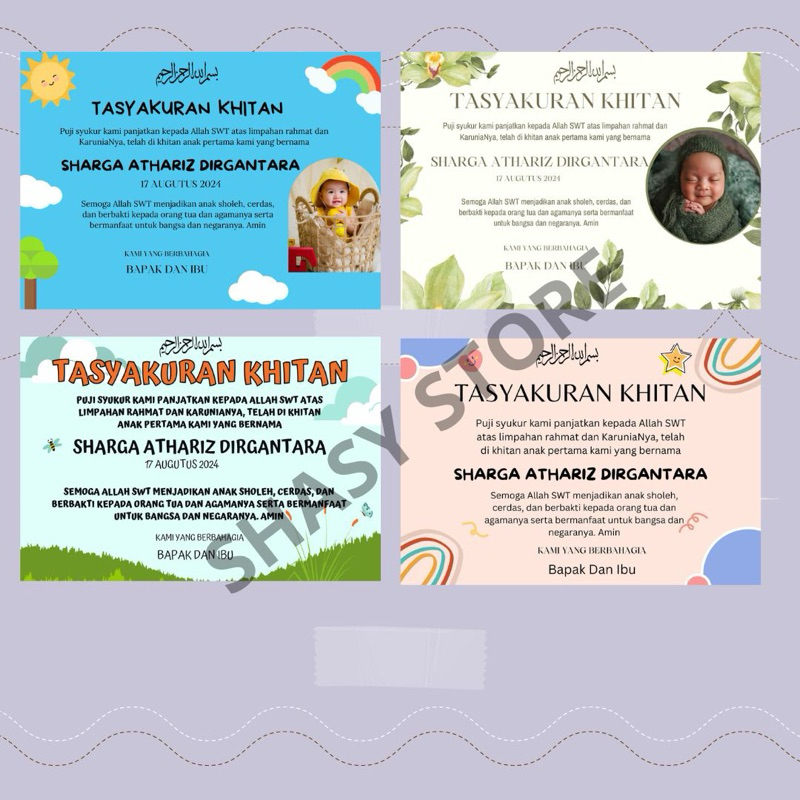 

stiker tasyakuran khitan , ulang tahun , dll