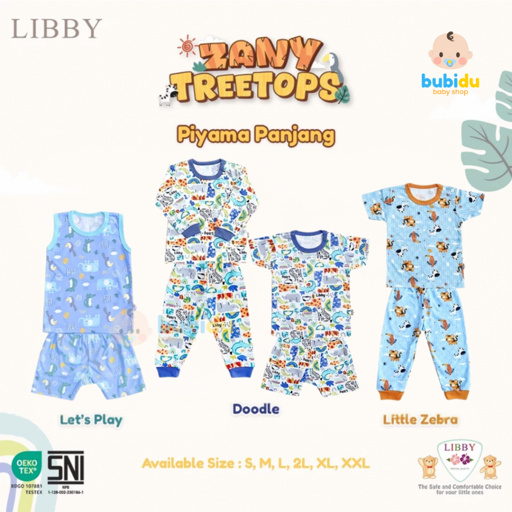 LIBBY Setelan Baju Oblong Kutung Pendek Panjang Anak Bayi | Set Stelan Laki Laki Perempuan Libby