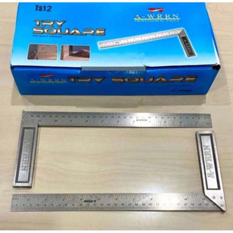 siku meter WARRON 12 inchi bagus penggaris siku tukang 30cm try square 12" siku sudut rol besi mista