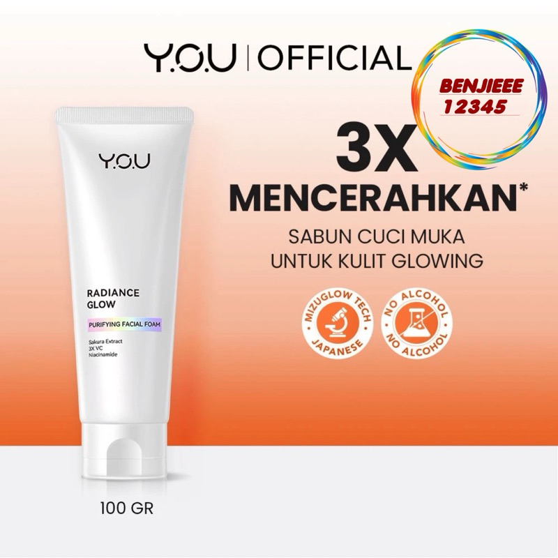 (Facial Foam) YOU Radiance Glow Purifying Facial Foam Brightening vitamin C niacinamide amino gentle