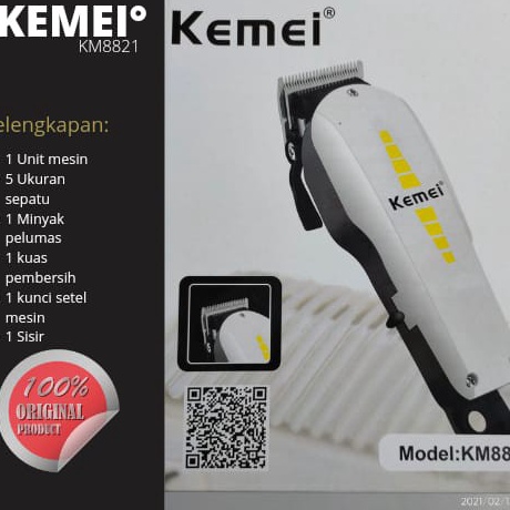 Big Promo  Mesin Cukur Rambut Listrik Original Kemei KM8821  Alat Cukur Rambut Elektrik Kemei KM8821