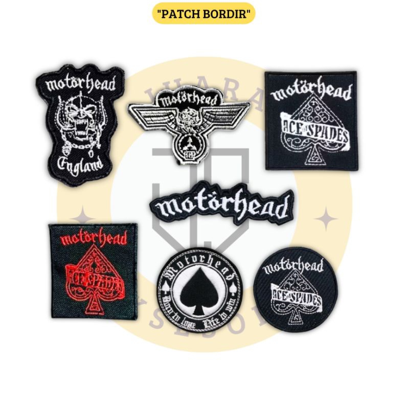 Patch Bordir Jahit Emblem Band Motorhead Logo Iron Patch Bordir Aksesoris Bordir