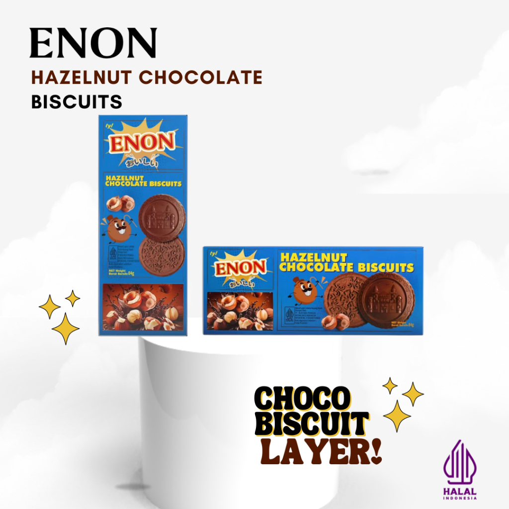 

ENON Hazelnut Chocolate Biscuits 84gr Biskuit Cokelat Wafer