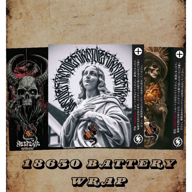 

AMBITIONSTORE - Stiker Skin Wrap Baterai 18650 Motif Ambition V20 Series - Pelindung dan Penghias Baterai 18650 Untuk Segala Merek Baterai