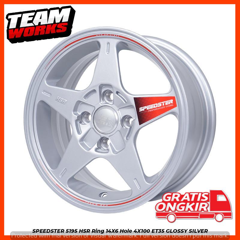 VELG PALANG 5 BINTANG HSR SPEEDSTER RING 14 MOBIL CHERY QQ SIGRA AIREV HYUNDAI GETZ R14 PELEK SILVER