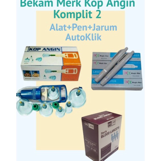 Serba Grosir  Alat Bekam Kop Angin Pompa Jarum Bekam Pen Bekam Paket lengkap