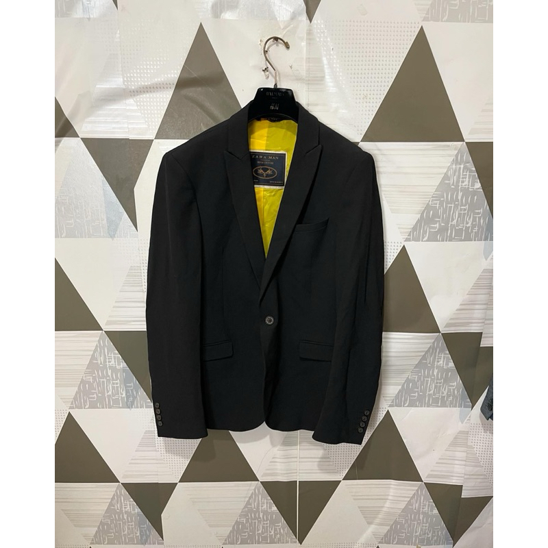 zara man blazer hitam jas formal eur 50 L