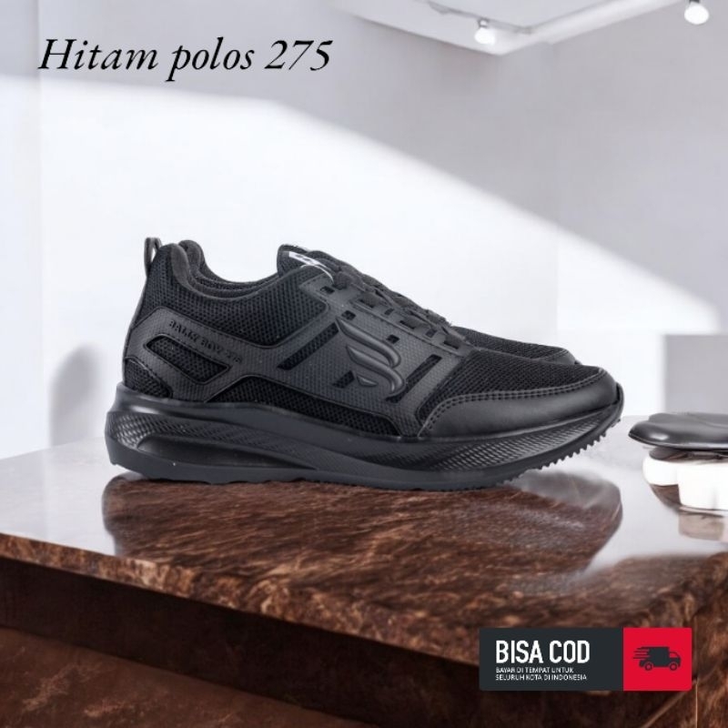 Sepatu Hitam Polos Full Black Bally boy Pria Wanita Casual Sekolah Kerja