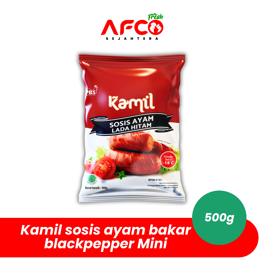 

Afco Fresh Sosis ayam bakar lada hitam (mini) 500g