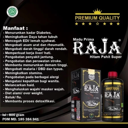 

Madu Hitam Pahit Prima Raja Kemasan 500 gram dan 800 gram ORIGINAL