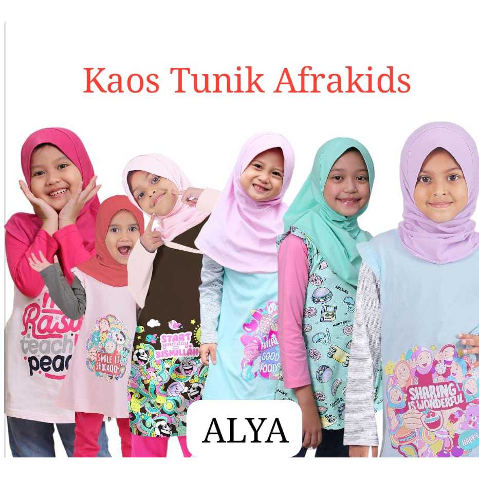 Kaos Tunik Anak AFRAKIDS SIZE S (2-4TH) AF265 AF271 AF272 AF286 AF303 BEST SELLER - Tunik Afrakids