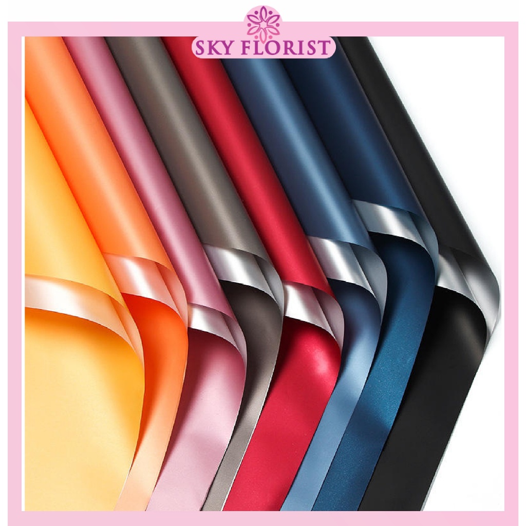 

20 Lembar Flower Wrapping Paper Dua Warna Bi Color Kertas Buket Bunga Florist Cellophane KB6204