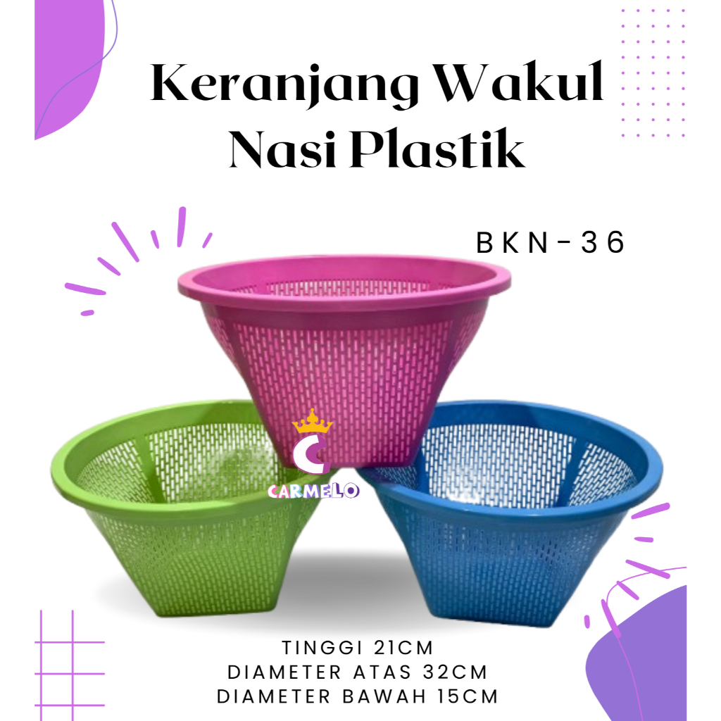 Bakul Nasi Plastik Serbaguna Wadah Nasi Tempat Nasi / Wakul Hajatan / Bakul Nasi