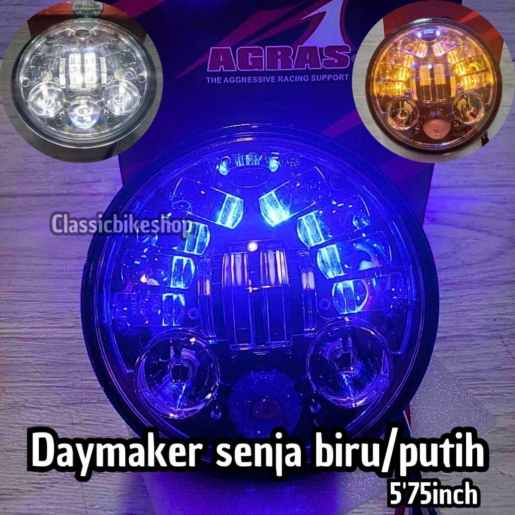 LAMPU DEPAN 16 LED LAMPU DEPAN 5,75 INCH HEADLAMP AGRAS SENJA BIRU SENJA PUTIH FUNGSI RITING