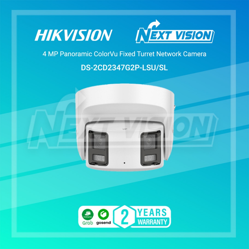 DS-2CD2347G2P-LSU/SL - HIKVISION IP 4MP PANORAMIC COLORVU AUDIO TURRET CAMERA