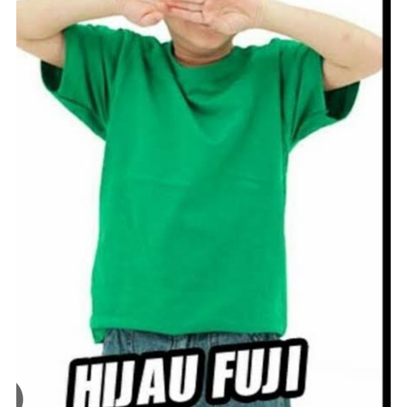 kaos combed anak 24s/kaos combed polos anak  24s/kaos pendek polos anak combed 24s hijau fuji