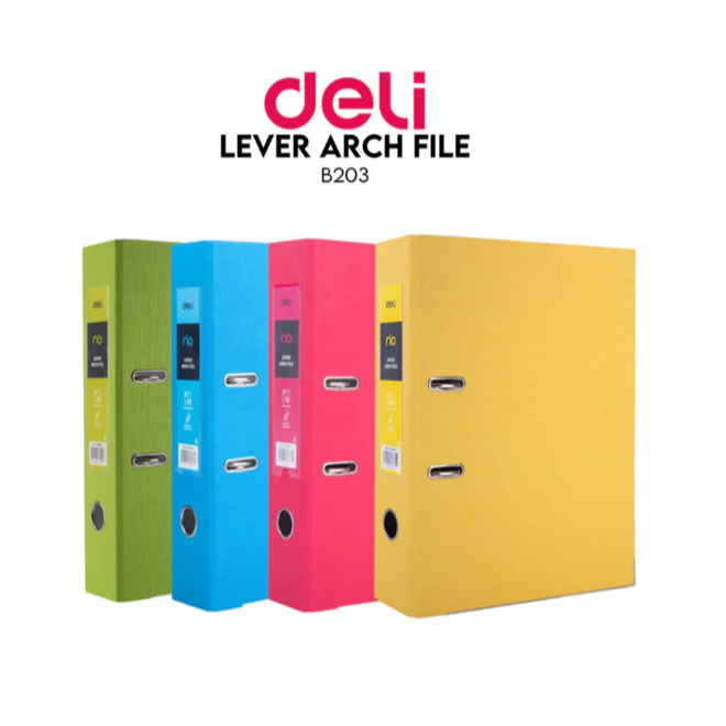 

Deli Penpal Paper Lever Arch File B203 | Ordner Kertas 3", FC, Removable Steel Ring, Index Note